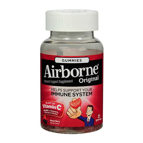 Airborne Original Adult Vitamin C Gummies, Mixed Berry Flavor - 21 Ea